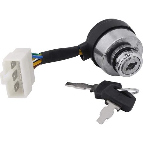 Interrupteur d'allumage avec clé pour générateur de gaz 2,5-6,5 kW 188 F démarreur, cylindre de serrure d'allumage à 6 fils avec clé (1/5)