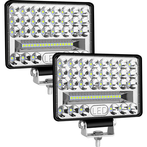 2 Pièces Phare de Travail Feux de Travail 144W Projecteur Led IP67 Phare Longue Portée pour Tracteur Voiture Moto Camion