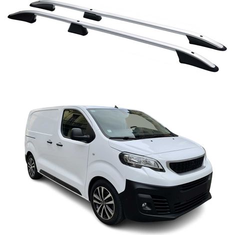 OMAC Barres de Toit longitudinales pour Peugeot Expert / Traveller 2016-2026 L1 Court Aluminium Gris (1/5)