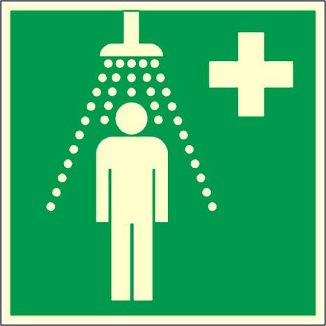 Panneau photoluminescent Douche de sécurité - Rigide 200x200mm - 4031019
