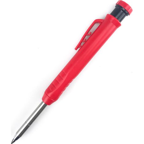 Stylo à trous profonds pour le travail du bois (rouge) Outil multifonctionnel pour graffiti, outil de mesure de lignes pour graffiti en menuiserie, outil de marquage et de contournage de lignes à fair (1/5)