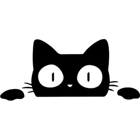 Autocollants de voiture noirs imperméables à motifs de chats et d'animaux (1/5)