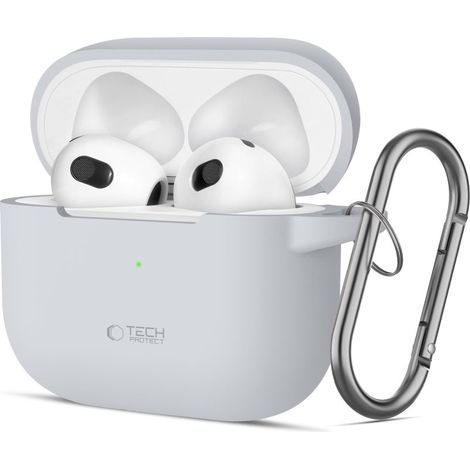 Crochet en silicone Tech-Protect pour AirPods 3 Apple, gris crayon (1/5)