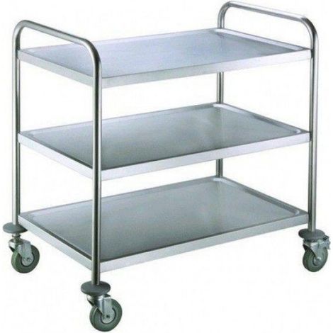 Chariot de Service - Inox - 3 Niveaux - 30kg/Étagère - Beckers