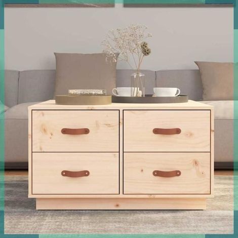 821517 Table basse 80x80x45 cm Bois massif de pin (1/5)