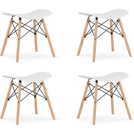 Taburete Valora CORFU Blanco Diseño moderno y ergonómico x4 (1/5)