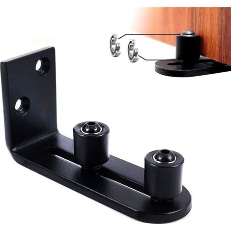 Floor Guide Sliding Barn Doors Wall Mount Adjustable Ball Bearings Black Track
