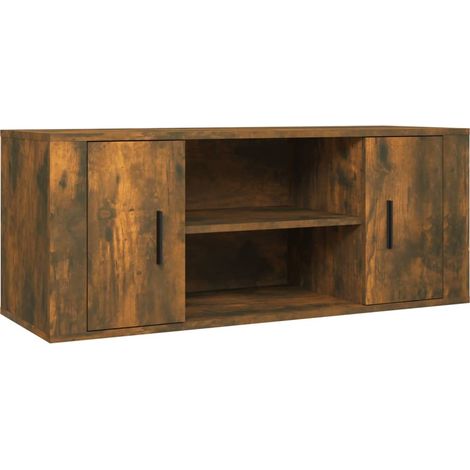 Maison Exclusive - TV-Schrank Räuchereiche 100x35x40 cm Holzwerks