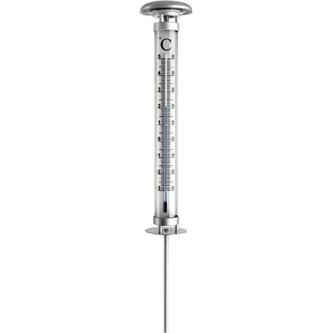 Thermomètre de jardin solaire étanche 1.09m – Plage de température -30° à 50° – Allumage automatique à la tombée de la nuit – Inovalley (1/4)