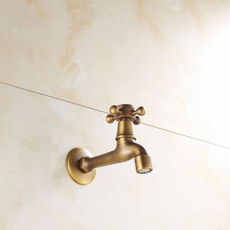 Robinet De Laiton Antique Robinet Froid Robinet De Salle De Bain Vadrouille Piscine Machine à Laver Jardin Décoration Jardin Robinet De Tuyau De Jardin