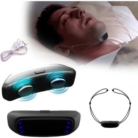 Dispositif Anti-Ronflement - Technologie EMS - Détection Sonore Automatique - 5x2x1,2 cm - 14 g - Batterie 1800 mAh - Noir - 1 Pièce (1/4)