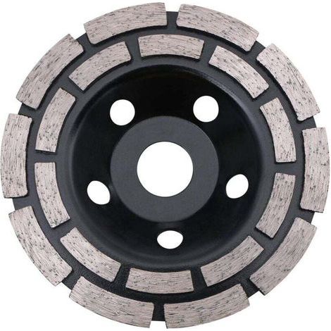 Disque Diamant à Meuler Béton 125 x 22,2 mm Double Rangée, Meule Diamantée Universelle pour Poncer Béton, Pierre, Granit Chape, Maçonnerie, Usage Universel (1/5)