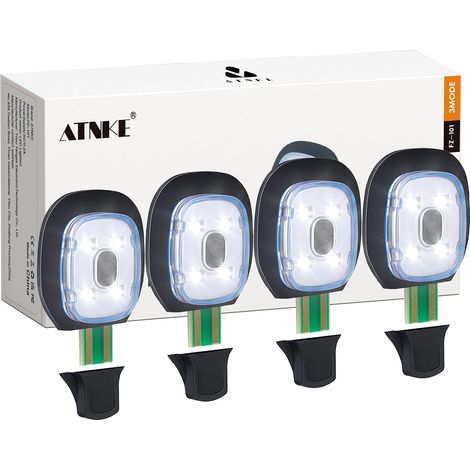 Remplacement 4 LED Bonnet Lampe Frontale,USB Rechargeable Chapeau de Course Ultra Lumineux Étanche Lampe Lumière D'alarme Clignotante Rouge et Bleue/White Light-4PC (1/5)