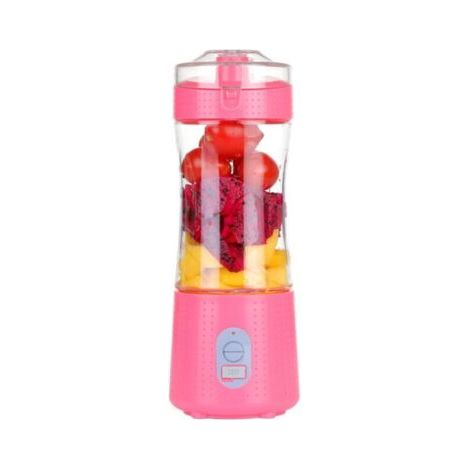 Tragbarer elektrischer Entsafterbecher, kleiner multifunktionaler Haushaltsentsafter, Mini-USB-wiederaufladbarer Entsafter (Pink)