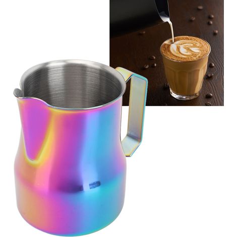 Mug mousseur à lait en acier inoxydable 450 ml pour café italien (coloré) (1/5)