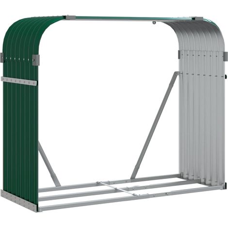 Maison Exclusive - Leñero de acero galvanizado verde 120x45x100 c