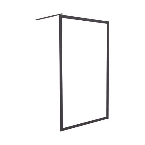 ONDEE ZEN - Paroi de douche CADREA - Finition noir mat - Verre trempé 8mm - 90x200cm (1/4)