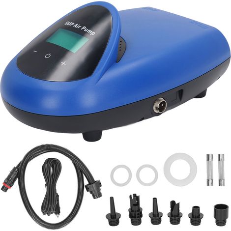 Gonfleur électrique 20PSI haute pression pour paddle board, pompe à air 12V avec connecteur voiture, bleu, gonflage et dégonflage rapide. (1/5)