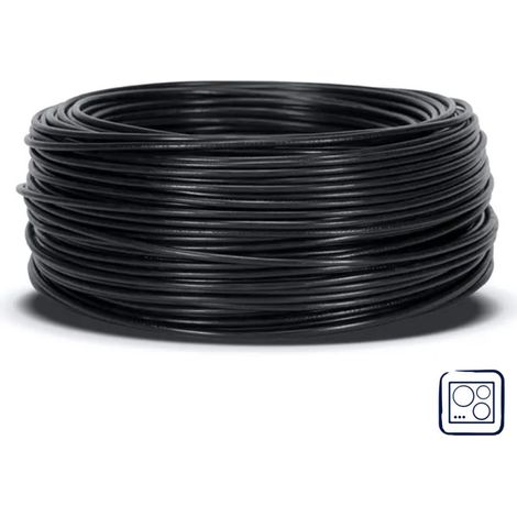 Cable Electrico Libre Halogenos 4 mm2 Negro 50 m Hilo PVC H07Z1-K Cable para Electrodomesticos (1/5)