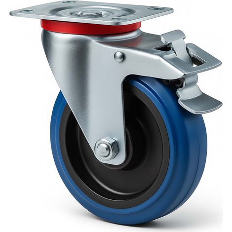 Rueda giratoria de transporte 80mm Plástico Freno 100kg Marcha suave Rueda muebles Carga pesada