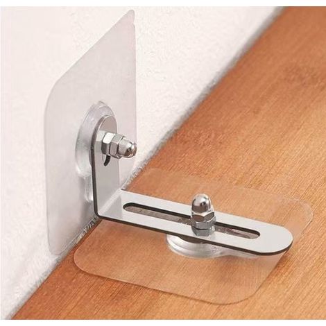 Anclajes de pared para muebles que evitan la inclinación sin necesidad de taladrar. Anclajes autoadhesivos para la parte posterior: fijan de form (1/3)