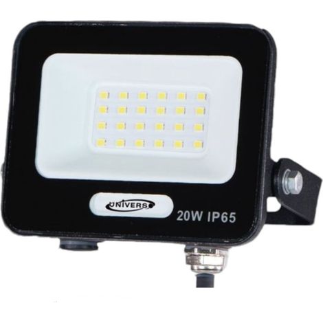 TRADE SHOP - Faro Proiettore Smd Led Floodlight 20 W Slim Ip65 Luce 3000k 4000k 6500k Ek05-20w - Nero-Bianco Caldo - (1/4)