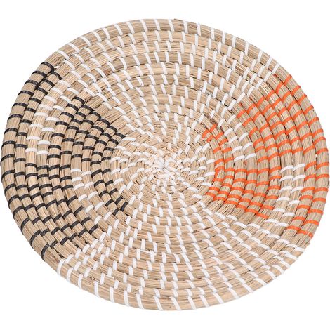 Panier à légumes tressé à la main, style bohème, Ø30cm, décoration murale pour chambre ou gîte, accroché en intérieur/extérieur, plateau pour fruits, artisanal. (1/5)