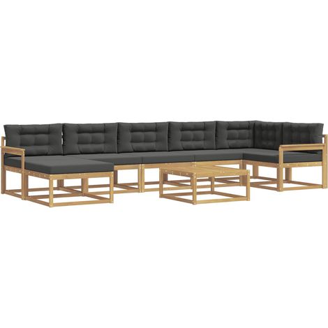 Outdoor-Sofagarnitur 8 stk. Weiß und Anthrazit vidaXL (1/5)