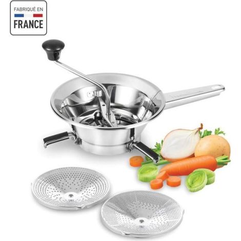 Moulinex – Hachoir à légumes inox 240mm – 2 grilles inox Ø 140mm – Nettoyage facile au lave-vaisselle – 5 ans de pièces détachées