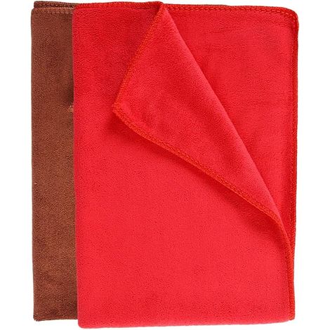 Lot de 2 chiffons de nettoyage en coton et bambou non pelucheux - Absorbants et anti-rayures, parfaits pour les surfaces délicates de la cuisine et de la salle de bain, durables et (1/5)