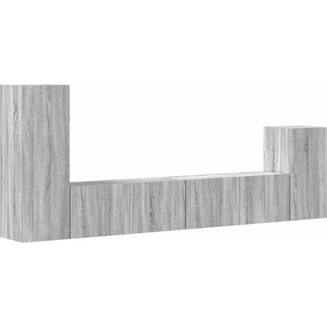 Maison Exclusive - 4-tlg. TV-Schrank-Set Grau Sonoma Holzwerkstof