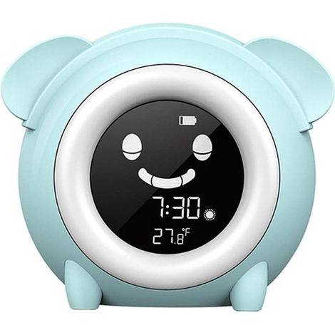 Reloj despertador infantil con función de repetición de alarma, temporizador de siesta, indicador de temperatura y función de alarma. (1/5)