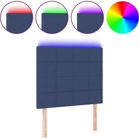 Maison Exclusive - Cabecero con luces LED tela azul 90x5x118/128 (1/5)