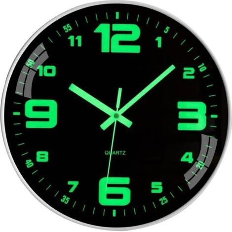 Horloge Murale - Lumineuse - Design Moderne - Silencieuse - 25cm (1/4)