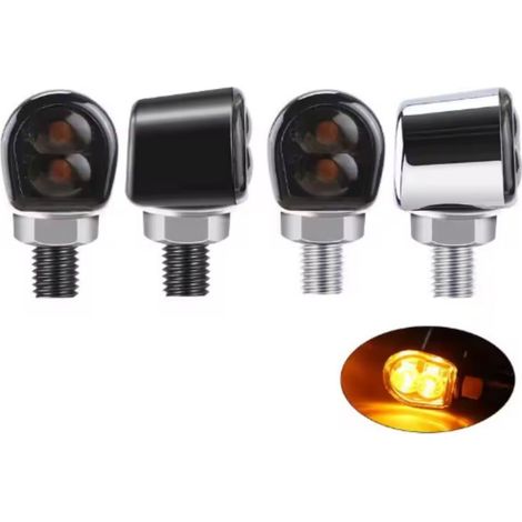 LED-Motorradblinker, Mini-Retro-Blinker, Blinker aus Aluminiumlegierung für Geländefahrzeuge, 12-V-Kontrollleuchte (1/3)