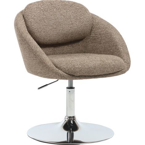 Wahson Armchair Chenille, Modern Swivel Vanity Chair with Upholstered Fabric Dressing Table Chair Height Adjustable for Home Bedroom Office, Brown