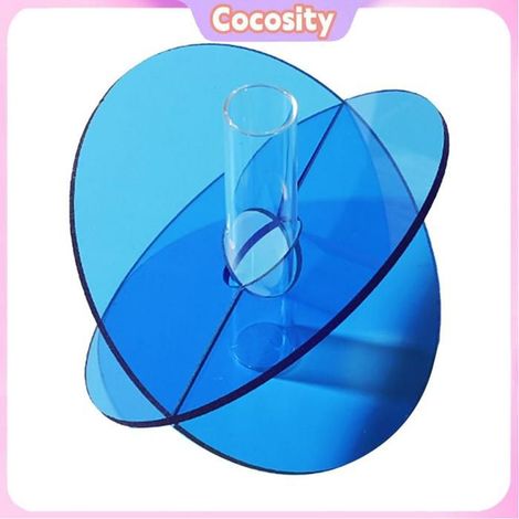 Cocosity Vase à fleurs géométriques acryliques (Rouge 90g 15x13x2cm)Acrylique luminaire soliflore Disque Disque Bleu 15x13x2cm (1/5)