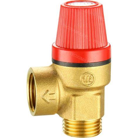 Soupapes de décompression mâle de 1,27 cm - Valve de sécurité en laiton pour eau/huile/gaz (5 bar) (1/3)