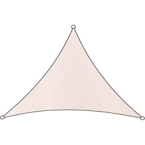 Voile d'ombrage triangulaire Livigno Oxford 3 x 2,5 m, coloris naturel - Protection UV 95 % - Épaisseur du tissu : 270 g/m² - Cordon de fixation et anneaux de montage en acier inoxydable inclus (1/5)