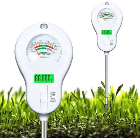 LEDANDER Kit d'analyse de sol 6 en 1 : mesure de l'humidité, du pH, de la fertilité et de l'intensité lumineuse mesure de l'humidité et de la température pour plantes (jardin, pelouse, exploitation a (1/5)