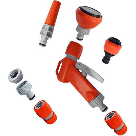 4615/AS Set de pistolet arrosage polyvalents Raccords pour tuyaux arrosage jardin Pistolet jardin compatible avec tous les raccords rapides Kit d'irrigation jardin (1/5)