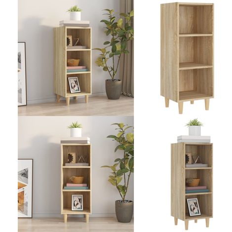 Sideboard Sonoma-Eiche 34,5x32,5x90 cm Holzwerkstoff - Holzbeine - Holzwerkstoff (1/5)