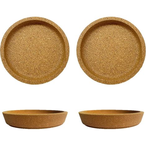 Lot de 4 Dessous de Verre concaves en liège, Tapis Absorbant pour Boissons Chaudes et Froides avec rainures Profondes pour éviter Les déversements (1/5)
