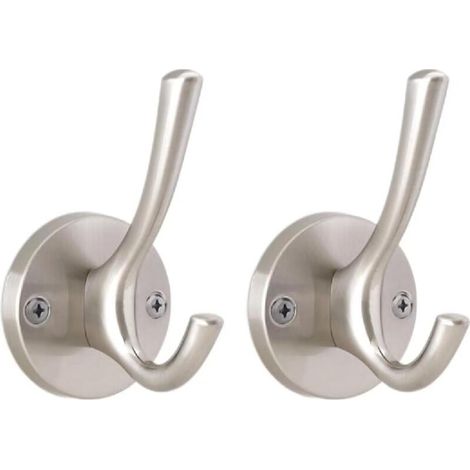 Set mit 2 Kleiderhaken aus massivem Metall für Küche, Bad, Wohnzimmer und Büro, gebürstetes, mattes Finish. MUMU (1/3)