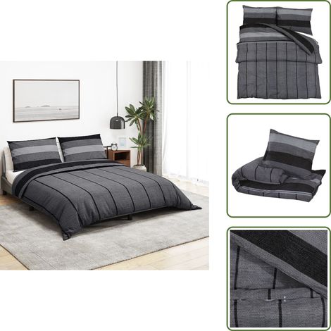 Ensemble de housse de couette gris foncé 260x240 cm Coton - Housses De Couette - Literie - Drap Housse - Linge De Lit - Coton (1/5)