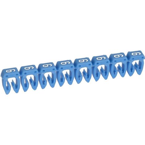 800 Repères CAB 3 pour filerie 4mm² à 6mm² avec chiffre 6 bleu LEGRAND 038236 (1/2)