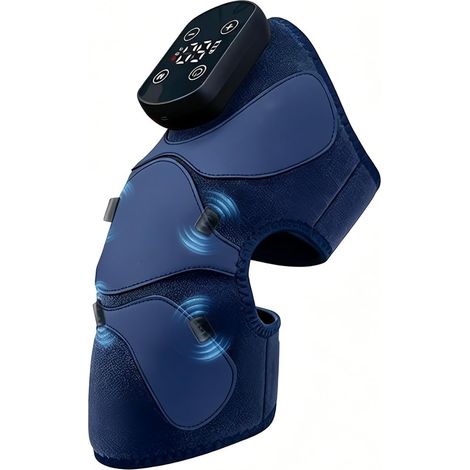 Appareil Massage 3 En 1, 4 Moteurs à Vibration, 5 Niveaux de Chaleur (40-60℃) Masseur de genou sans fil avec chauffage en graphène, masseurs électriques, Cadeau pour Parents (bleu) (1/5)