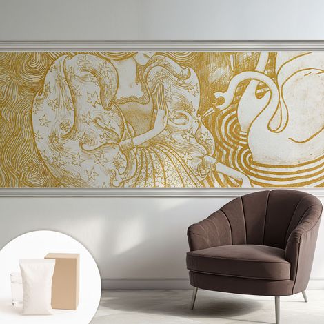 Carta Da Parati - Mural - Con Sala Da Pranzo - Camera Da Letto - Cameretta - Con Colla Gratuita Eleganza femminile 250x104 cm (1/5)