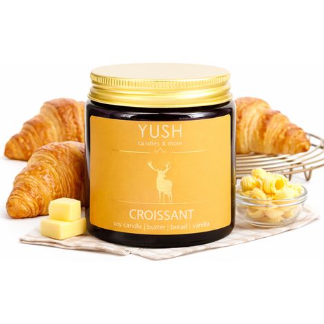 Croissant - vela de soja perfumada con aroma a croissant recién hecho - yush - 120 ml (1/5)