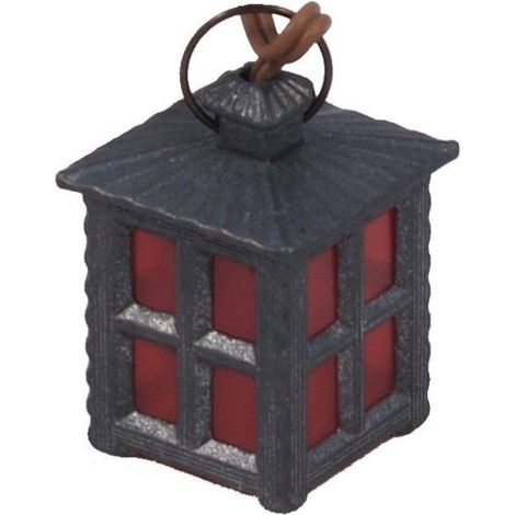 LAMPIONE PRESEPE MODELLISMO BERTONI SCENOGRAFIA METALLO LUCE ROSSA 3,5V 2X2X3 CM